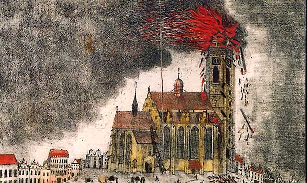 1835: požár věže kostela sv. Bartoloměje