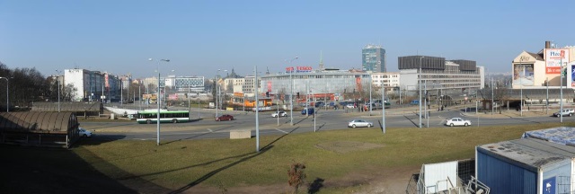 Lokalita Americká - Sirková v Plzni (pohled od hl. vlakového nádraží)