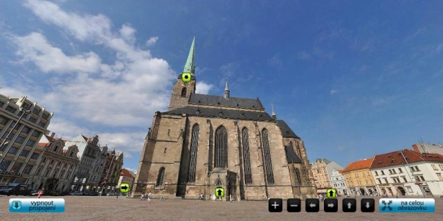Snímek z aplikace virtuálních prohlídek