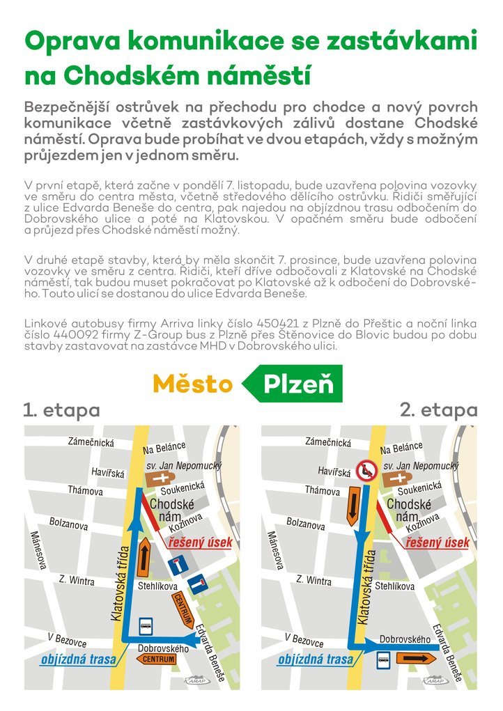 Mapa_objížďky na Chodském náměstí